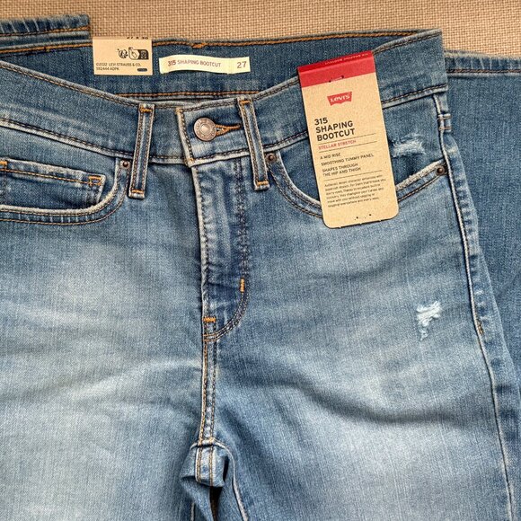 Levi's NWT 315 shaping bootcut mid rise jeans size 27/26 x 30 - Picture 2 of 10